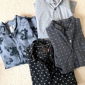 Mens button up short sleeve collar bundle